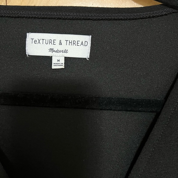 Madewell black top. Size Small. Faux wrap top with bow on left side. - Picture 2 of 3